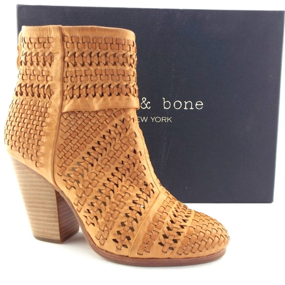 NWT Rag&Bone Leather Newbury Bootie Boot Tan/Lt.Brown sz 11 - Picture 1 of 12